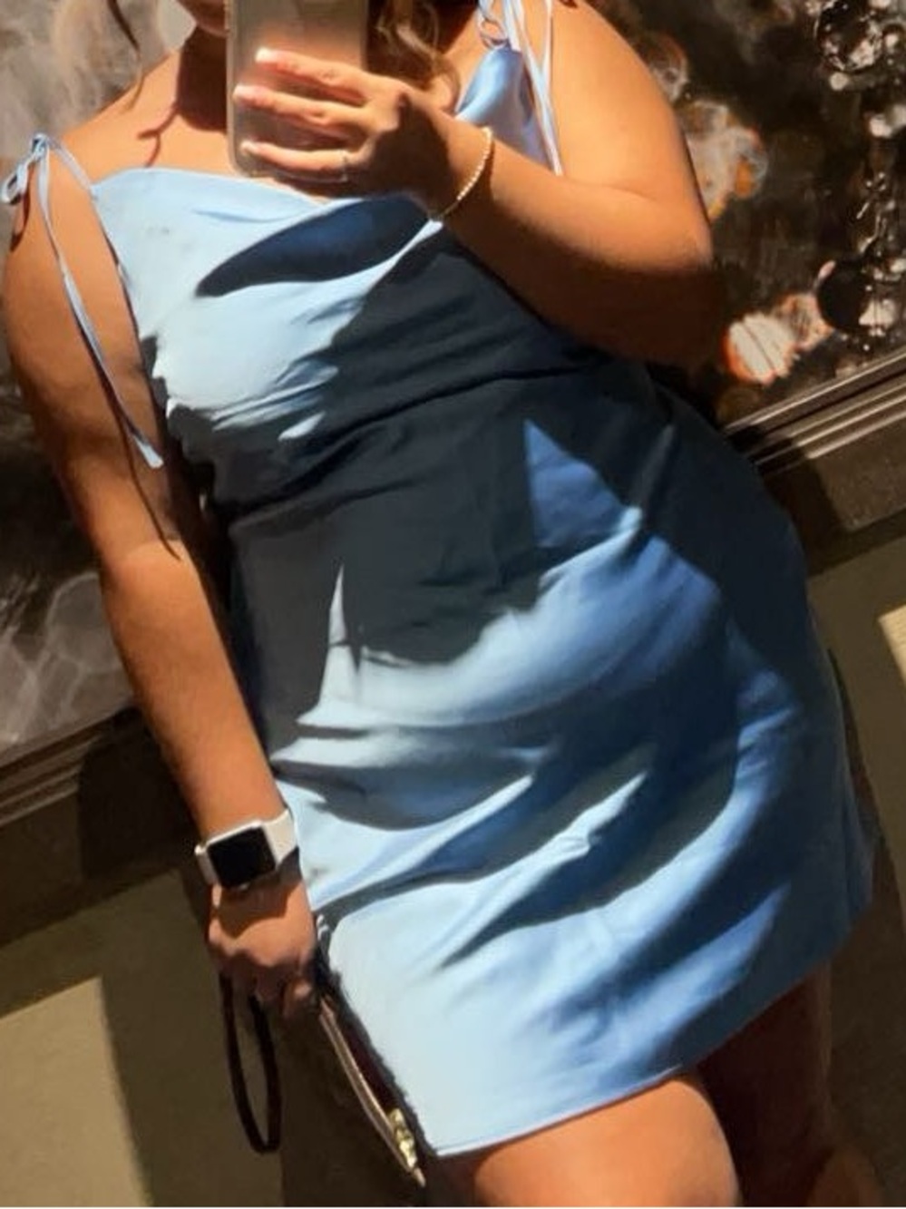 Abercrombie & Fitch Blue Satin Mini Dress - Picture 2 of 2
